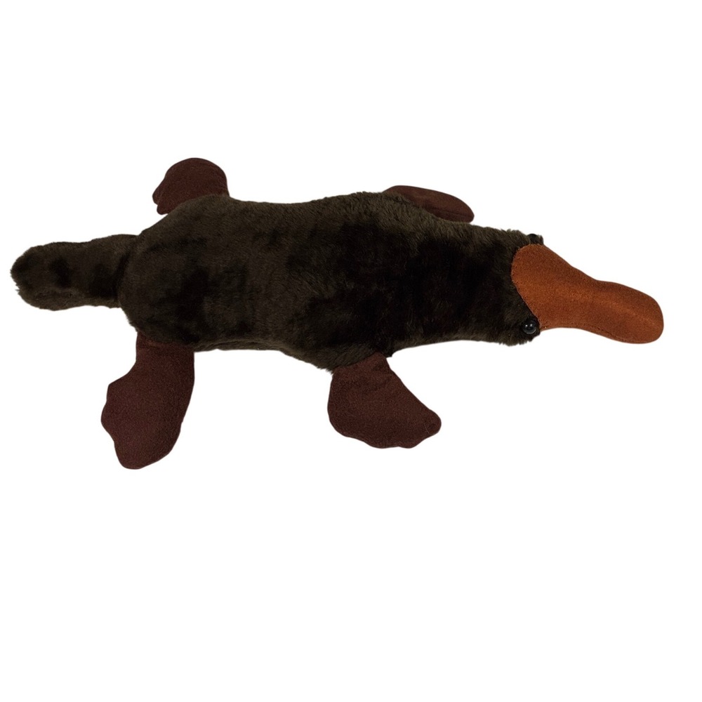 Vintage Platypus Plush 1960s brown 21" long no tag clean